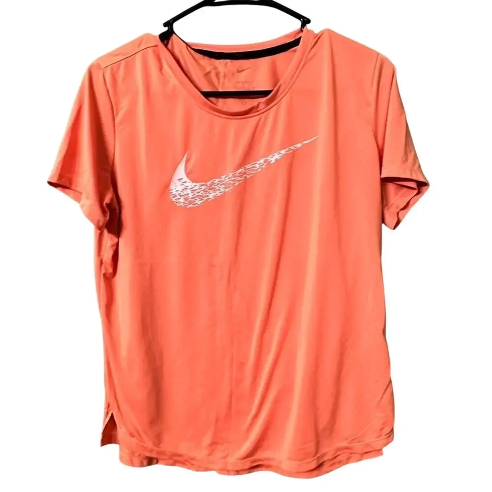Nike Dri-Fit T-Shirt Swoop Orange Women's Size Medium